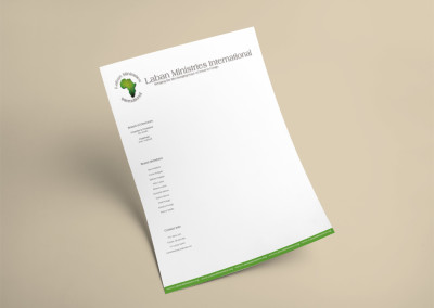 Laban Ministries Christian Mission in Congo Africa Logo design and brand identity letterhead